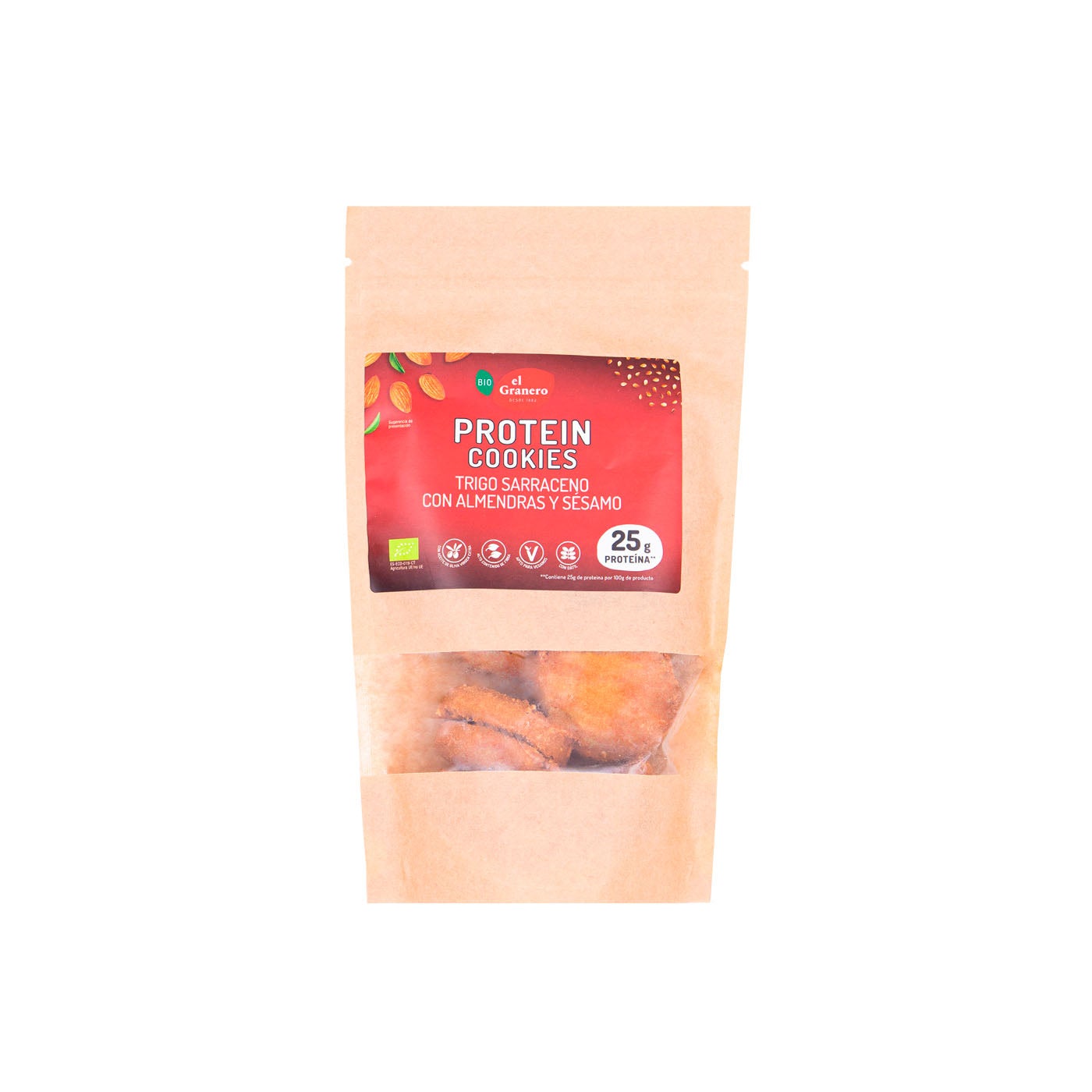 Cookies Proteicas de Almendra y Sésamo 130g El Granero Integral
