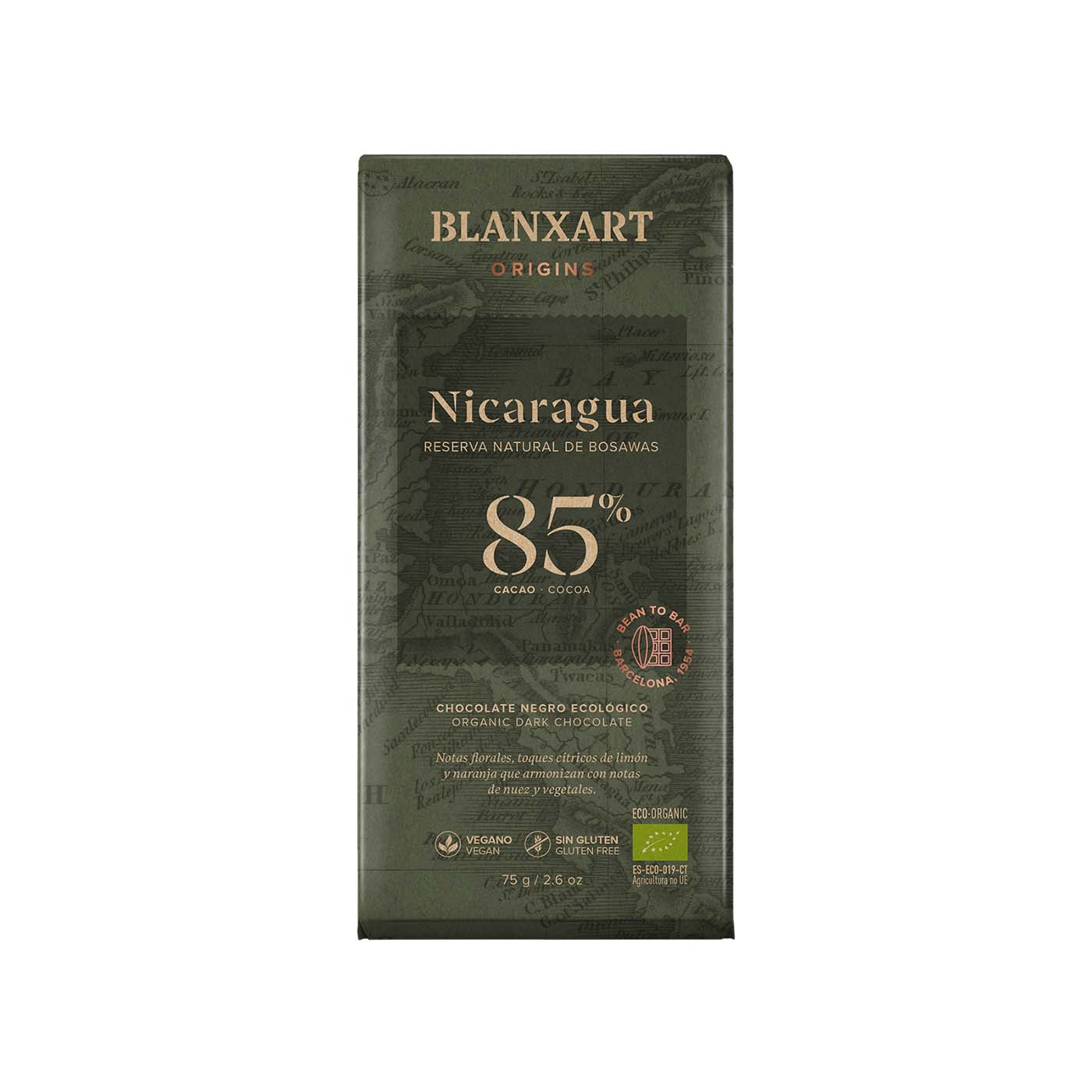 Chocolate Negro 85% Cacao Nicaragua 75g Blanxart