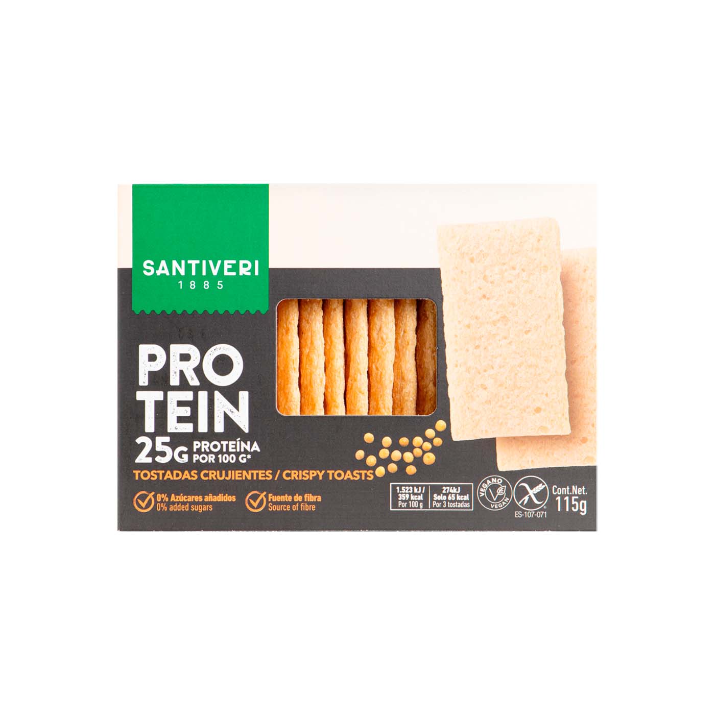Pan Tostado Proteico 115g Santiveri