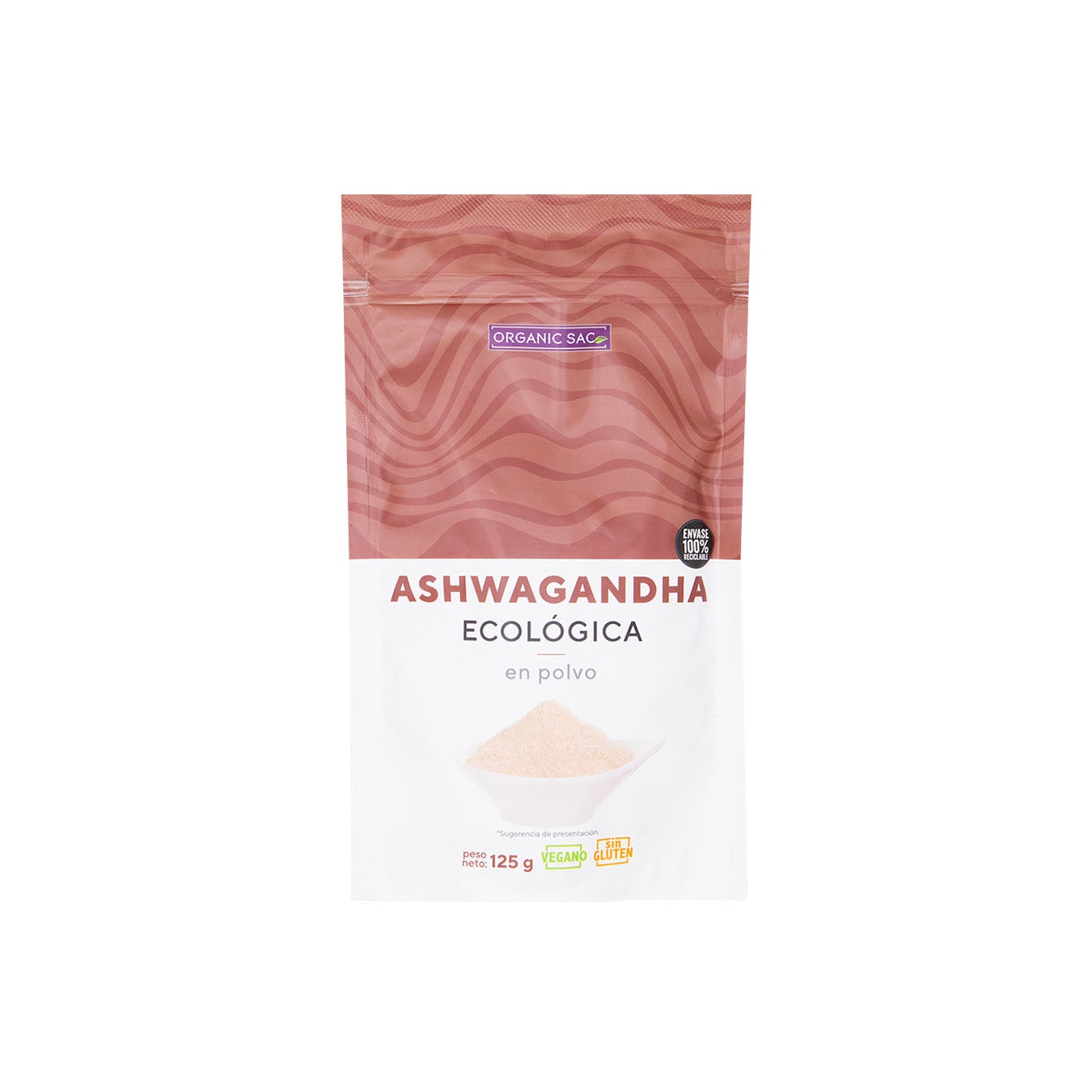 Ashwagandha en polvo 125g Organic Sac