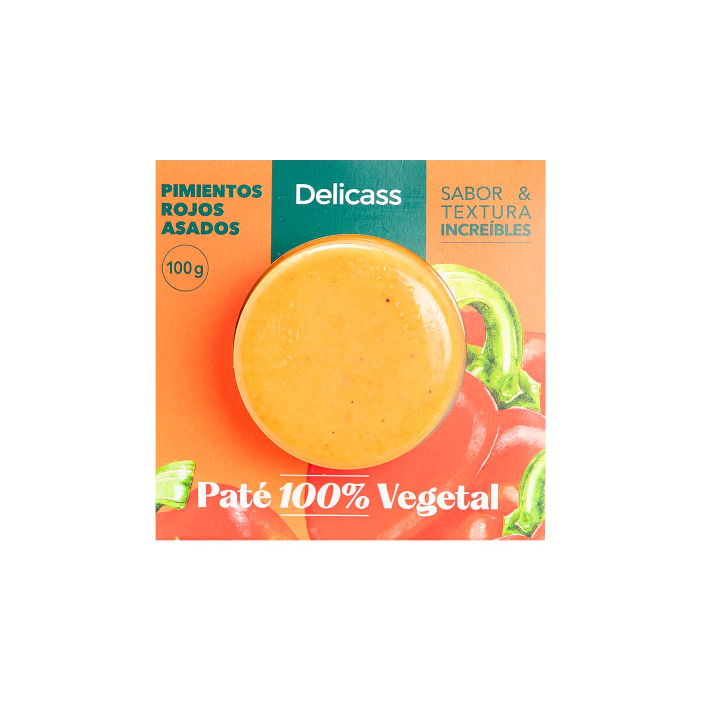 Pate Vegetal Pimiento Rojo Asado 100g Delicass