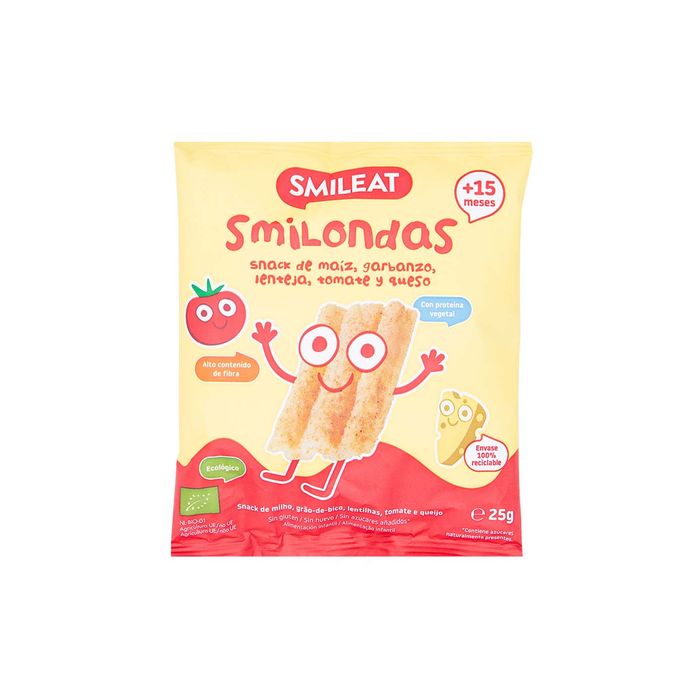 Smilondas de Tomate y Queso 25g Smileat