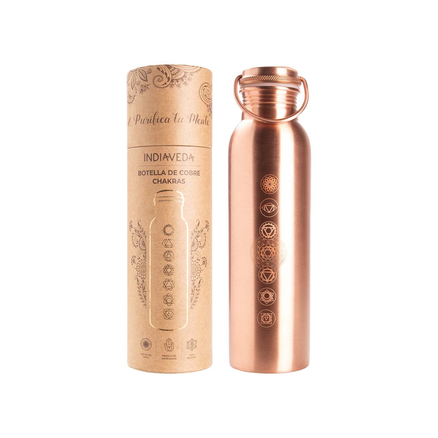 Botella de Cobre Chakras 950ml Organic India