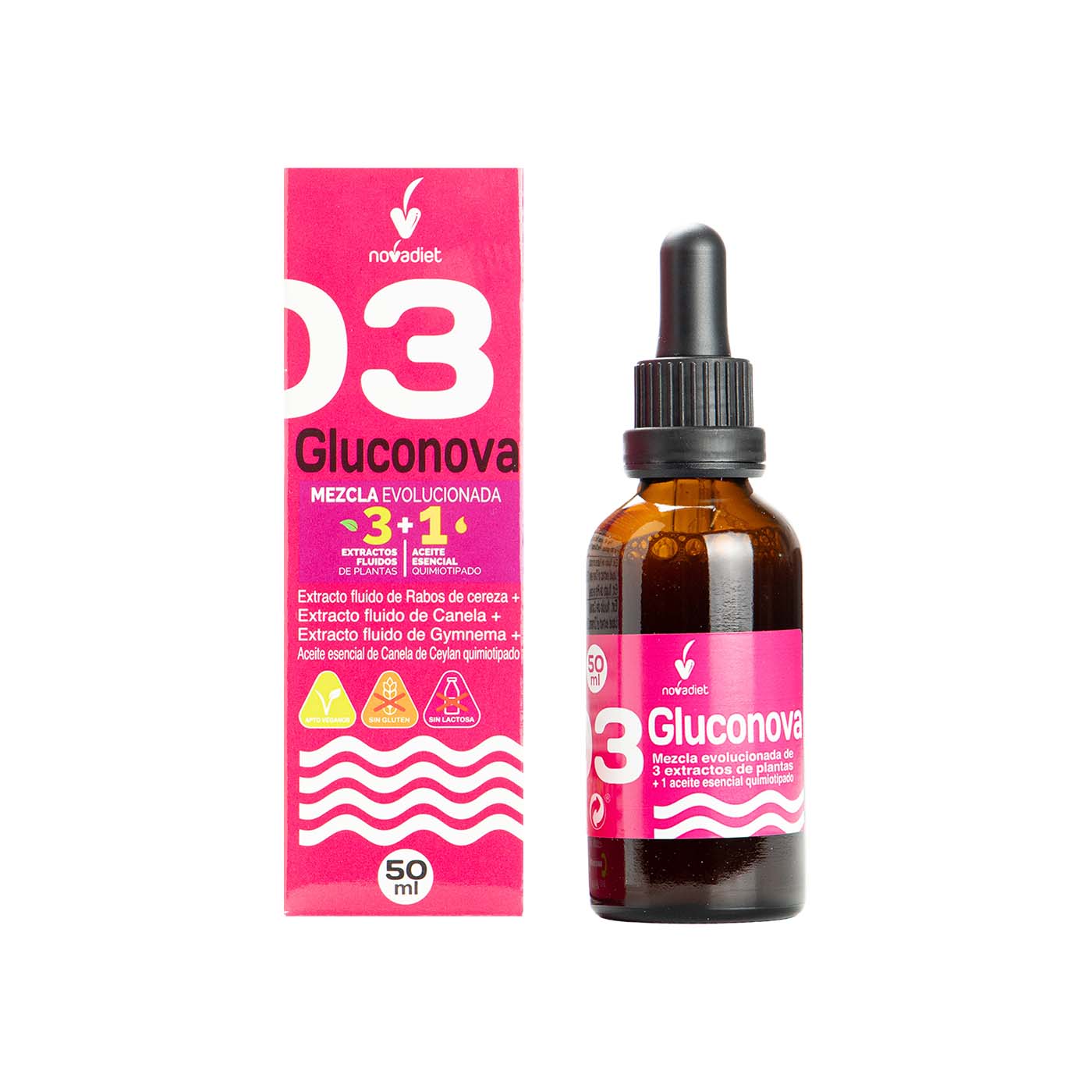 Gluconova Extracto 03 con Aceite Esencial de Canela 50ml Novadiet