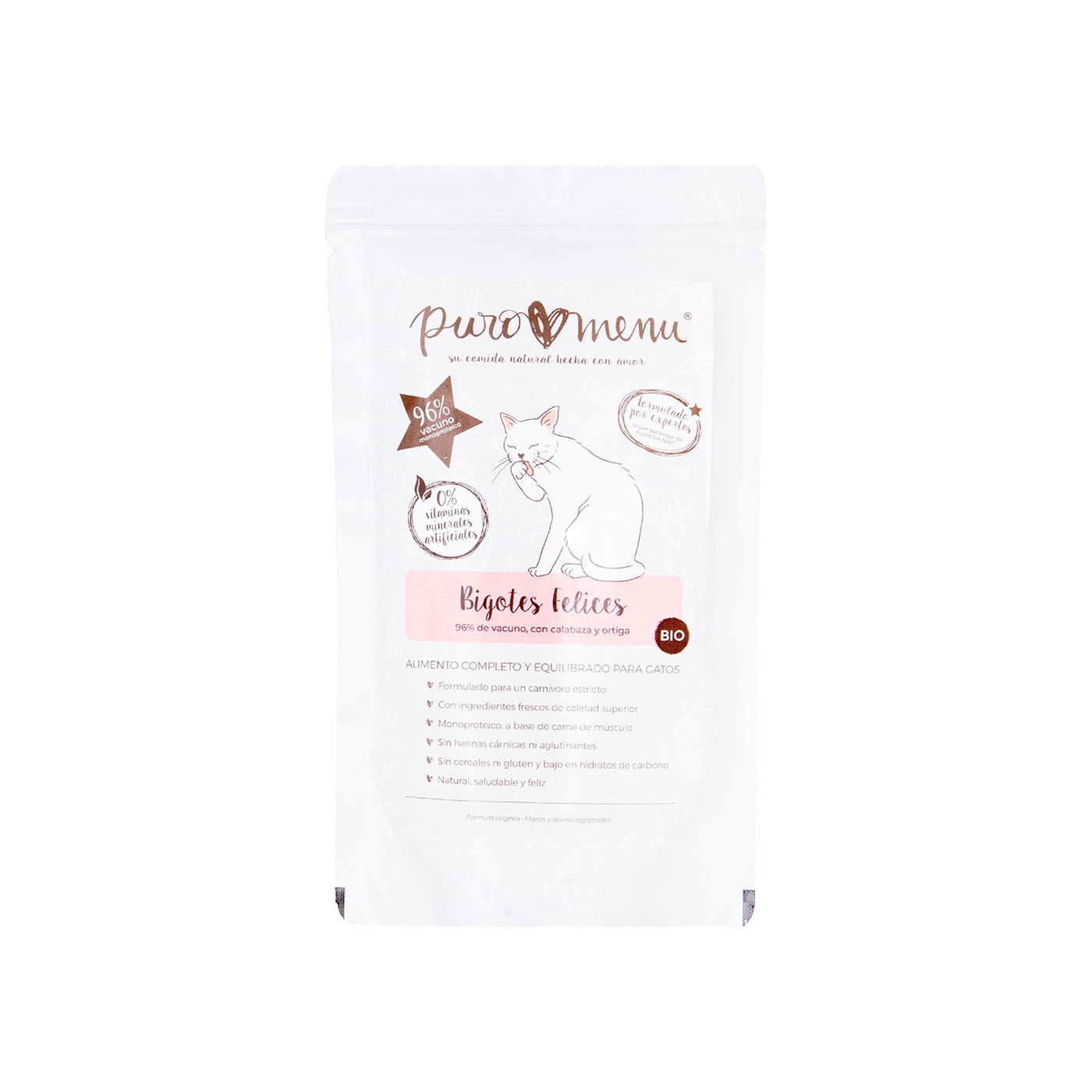 Comida para Gatos Bigotes Felices Vacuno 100g Puromenu