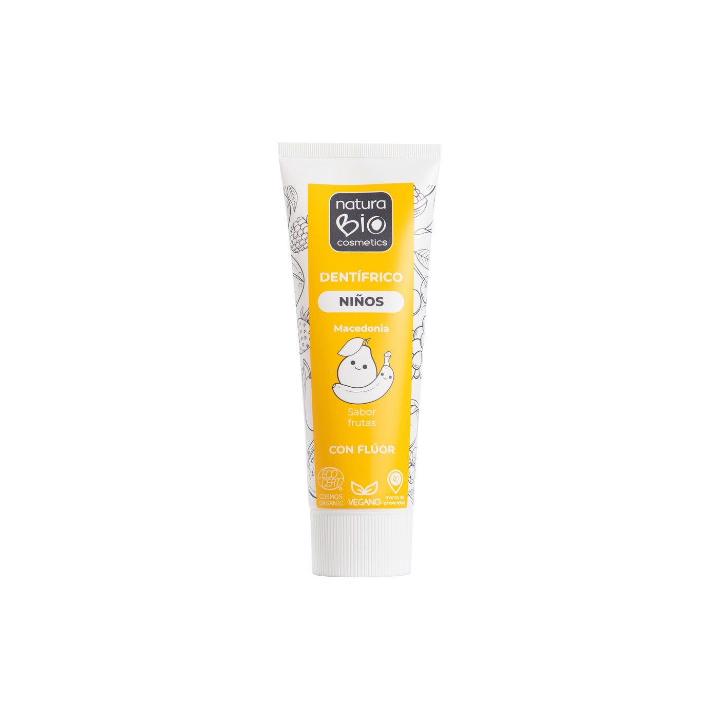 Dentífrico para Niños con Flúor sabor Macedonia 75ml Naturabio