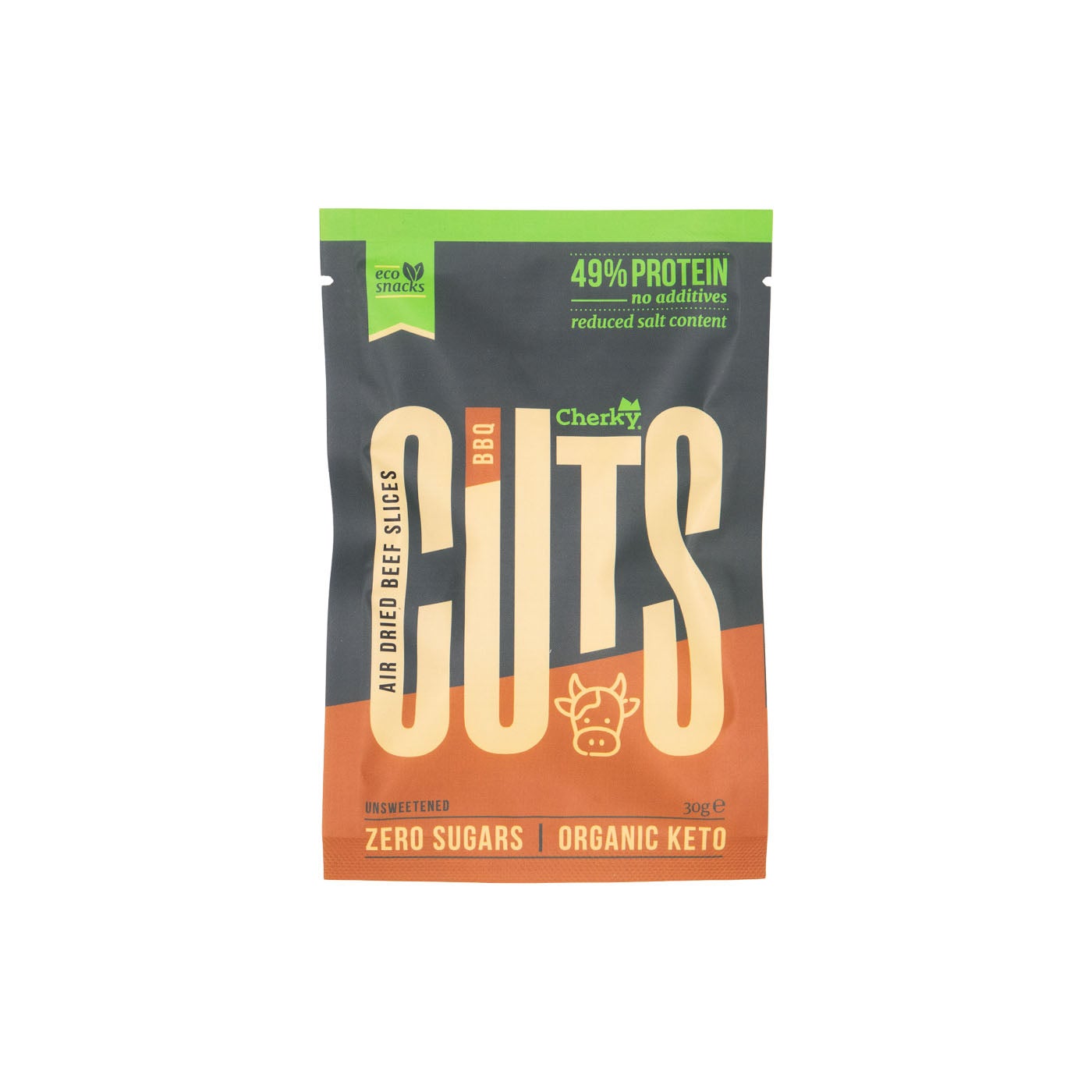 Snack Proteico Biltong de Ternera sabor BBQ 30g Cherky