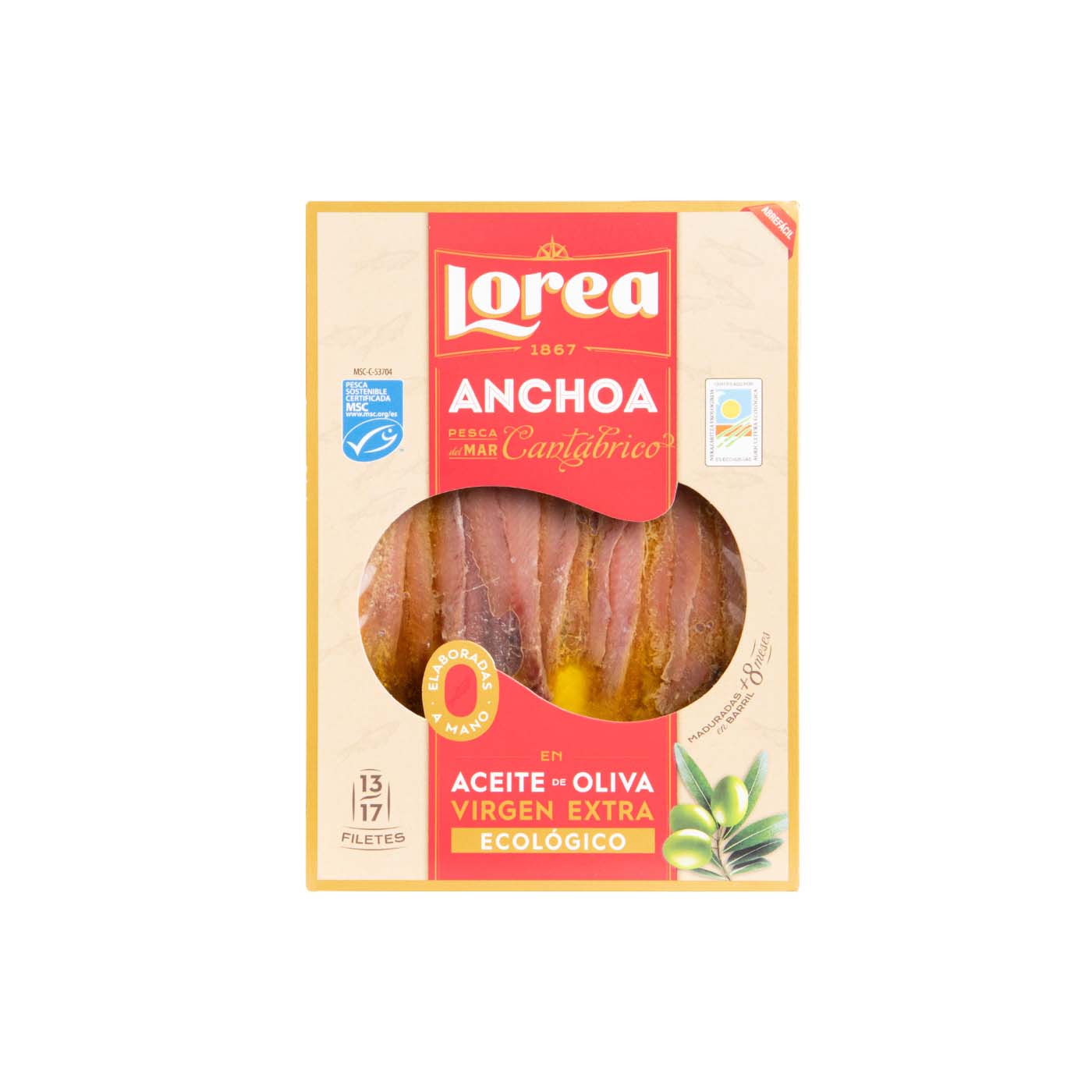 Anchoa del Cantábrico en AOVE en Bandeja 85gr Lorea Gourmet