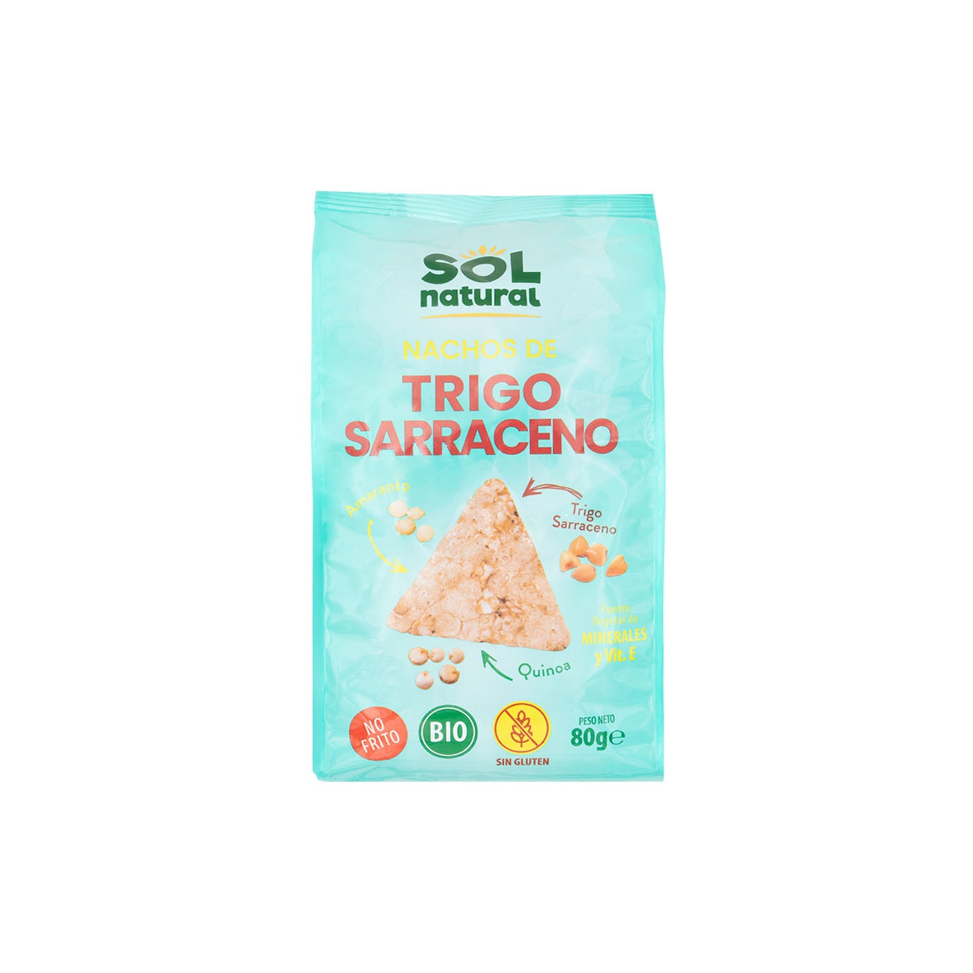Nachos de Trigo Sarraceno Amaranto y Quinoa 80g Sol Natural