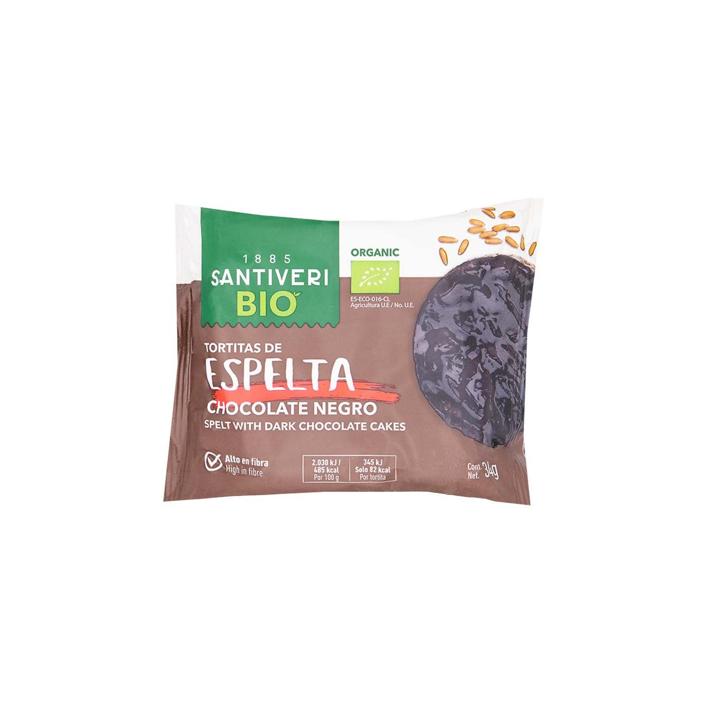 Tortitas de Espelta con Chocolate Negro 2x61g (3packs) Santiveri