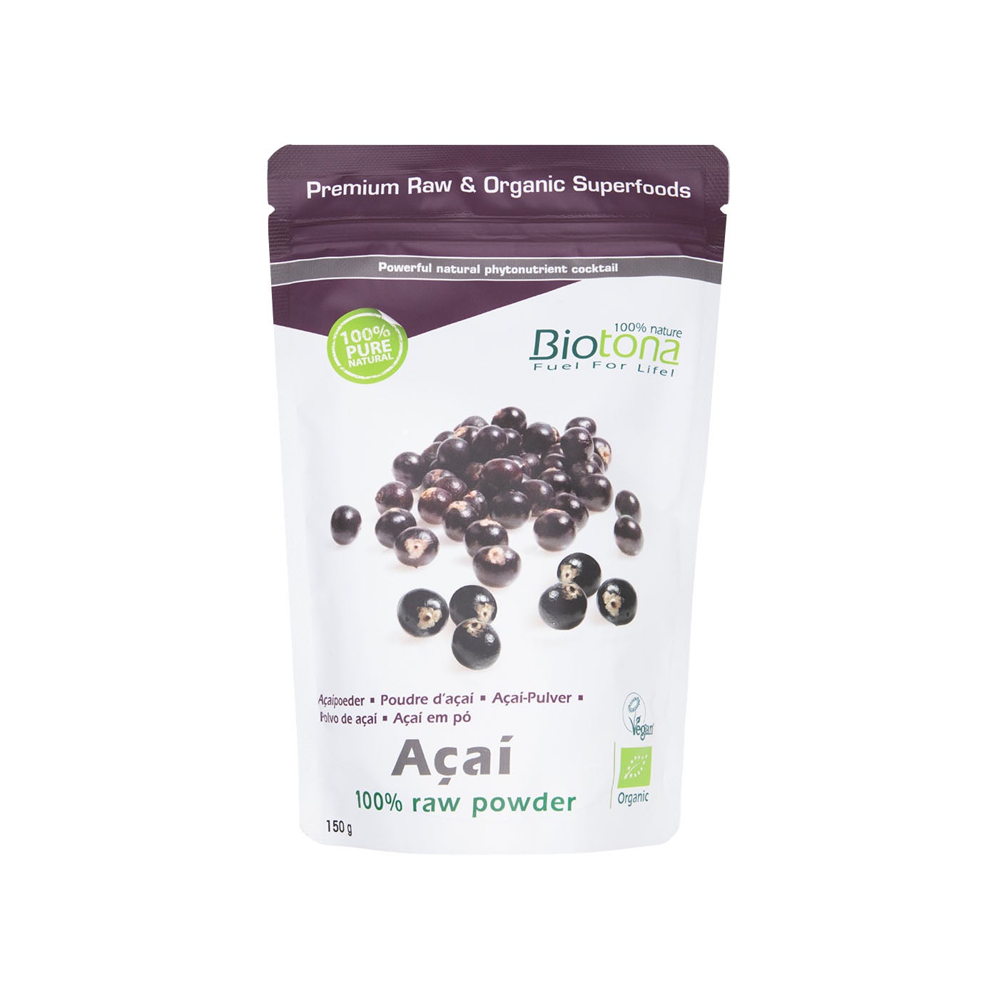 Açaí 100% Raw Powder 150g Biotona
