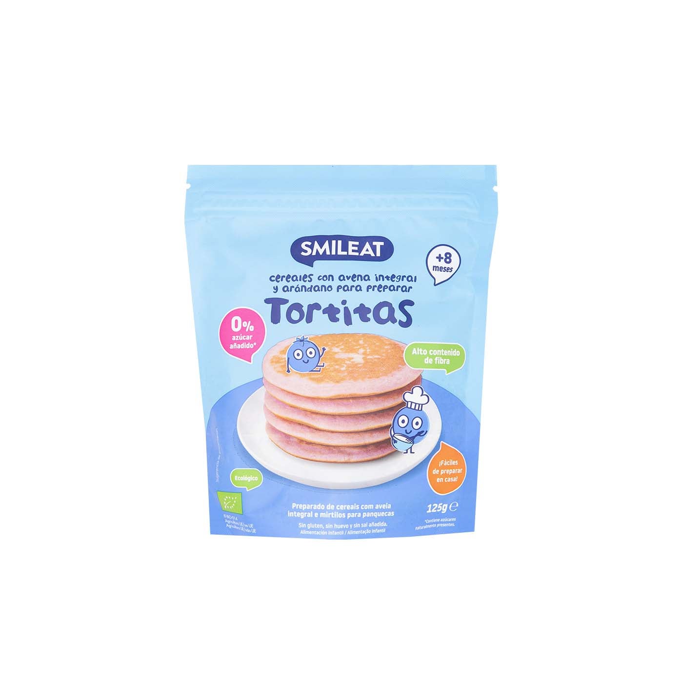 Preparado para Tortitas con Avena Integral y Arándanos 125g Smileat