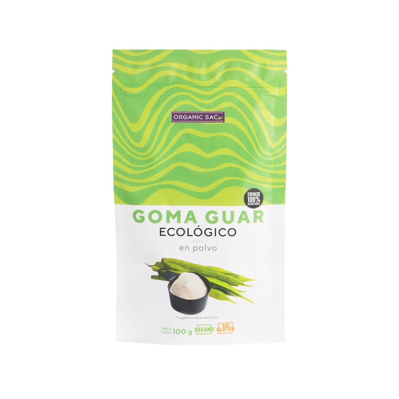 Goma Guar en polvo 100g Organic Sac
