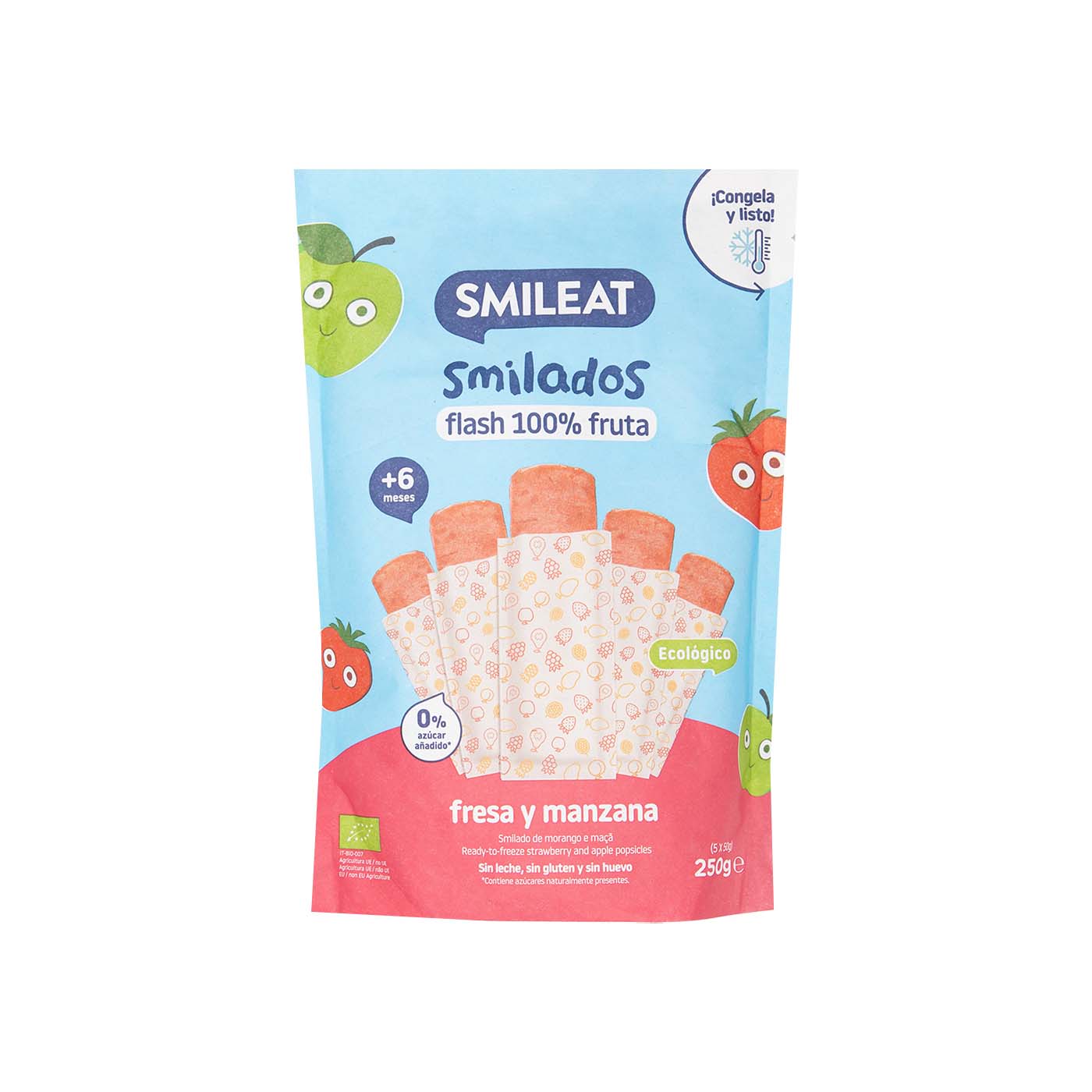 Helado Smilado de Fresa y Manzana 250g (5x50g) Smileat