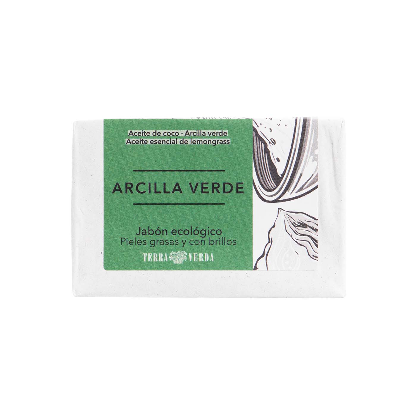 Jabón de manos en pastilla arcilla verde 100g Terra Verda