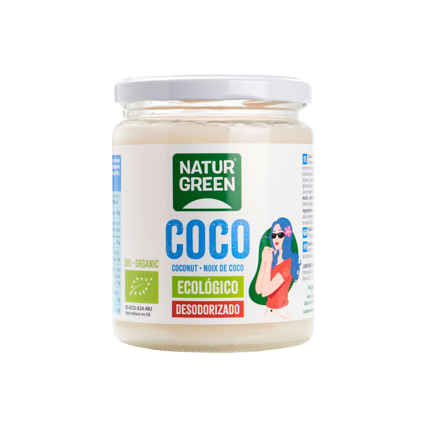 Grasa de coco desodorizada bio 430ml Naturgreen