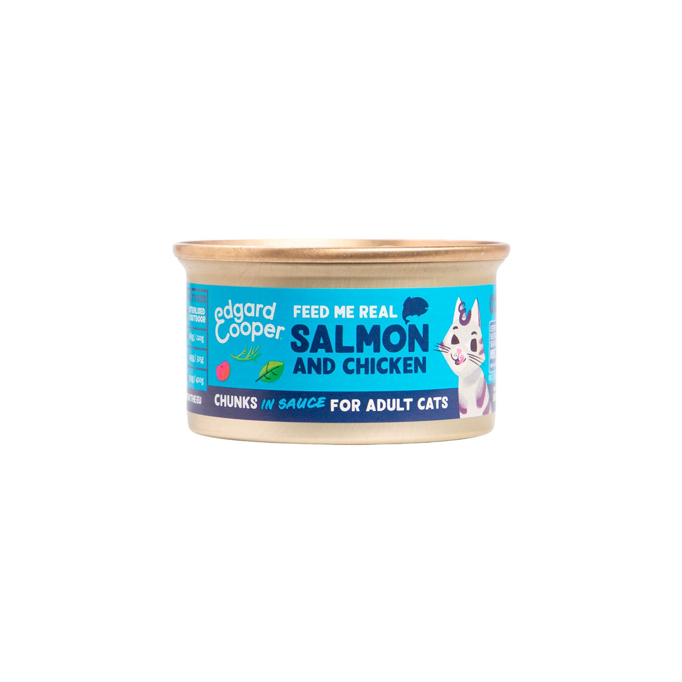 Trocitos en salsa Salmón y Pollo para Gato Adulto 85g Edgar Cooper
