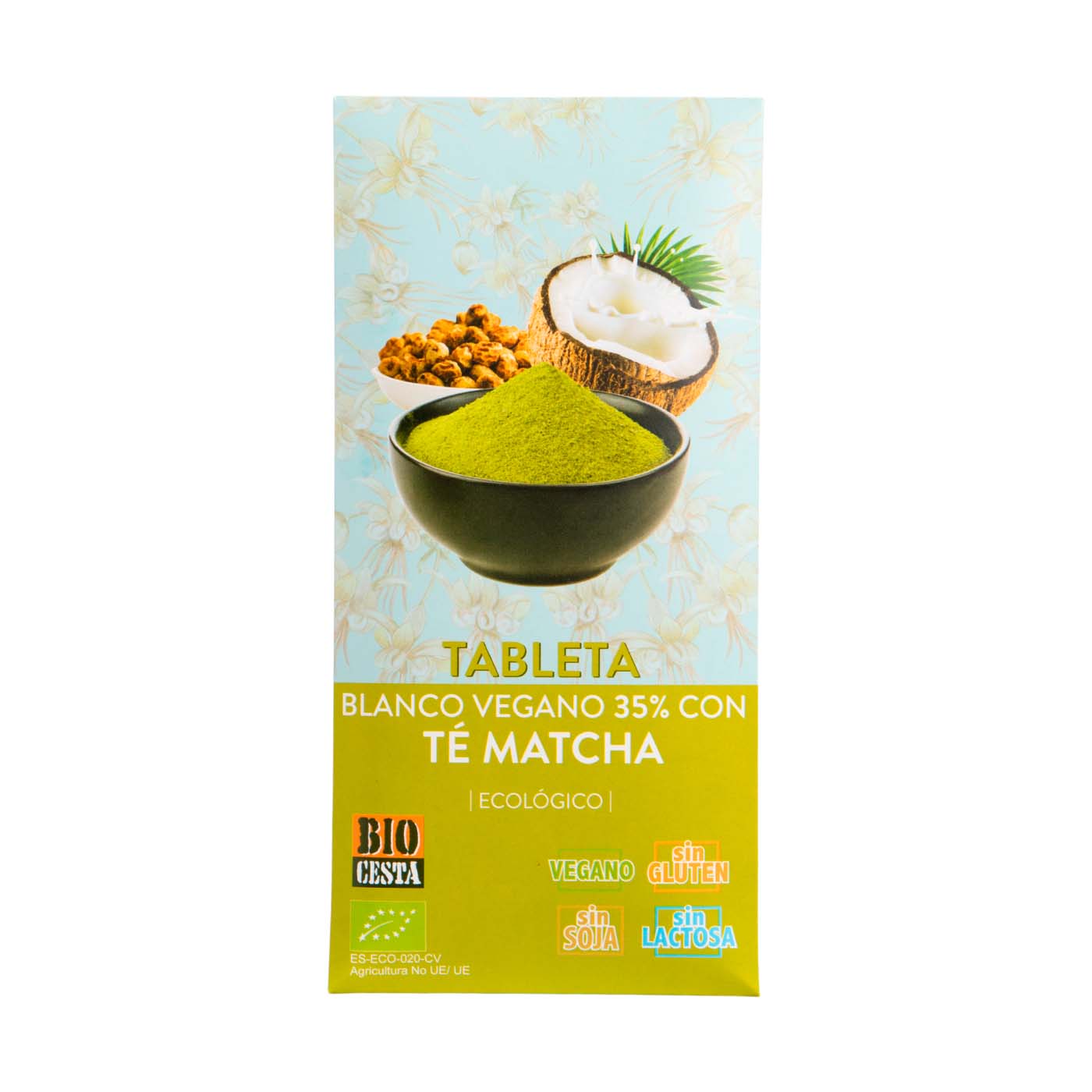 Chocolate blanco vegano sabor Matcha 70g Bio Cesta