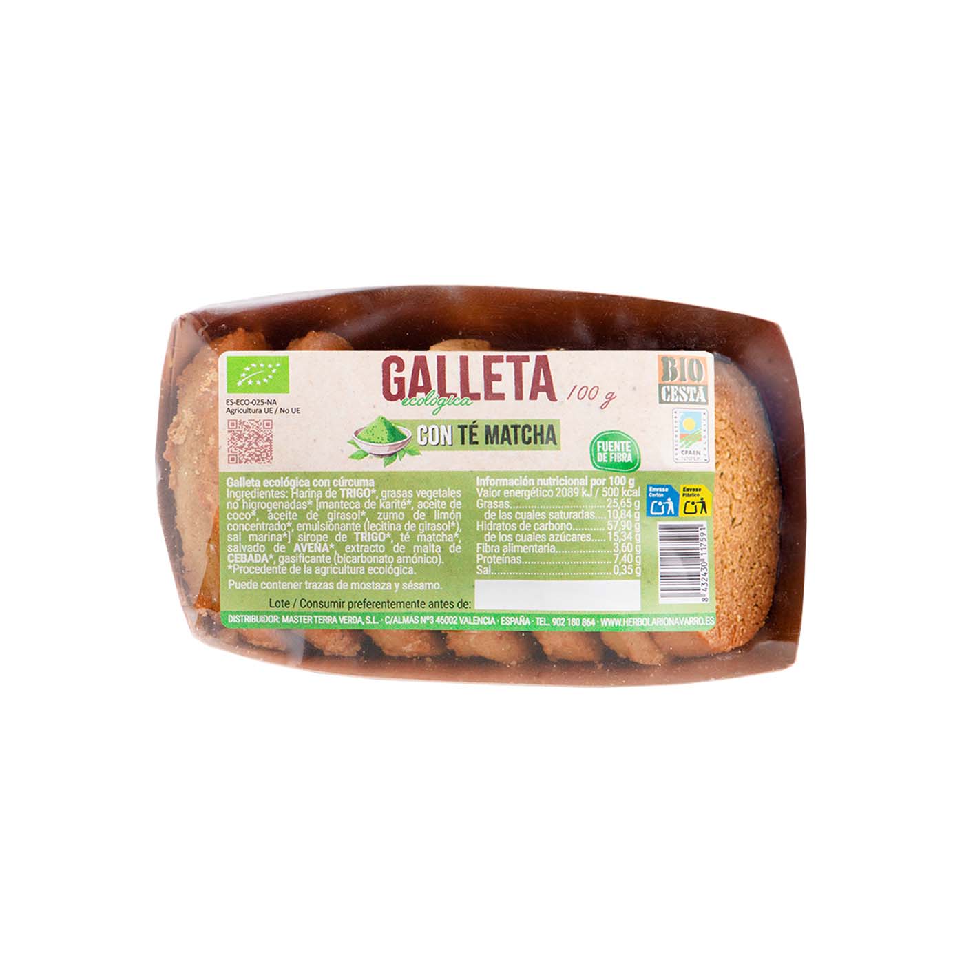Galletas Té Matcha 100 g Bio Cesta