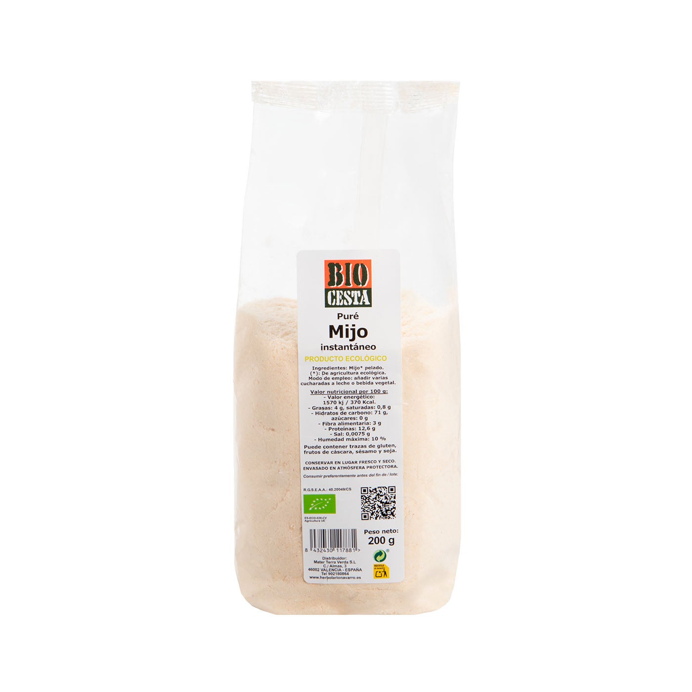 Puré de Mijo Instantáneo 200 g Bio Cesta