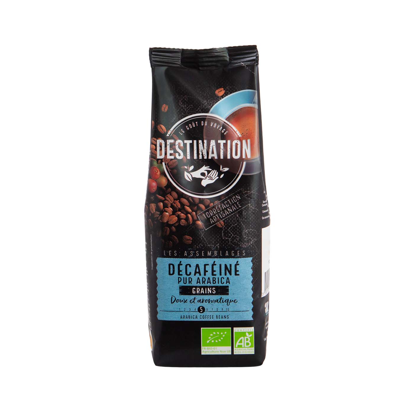 Café en grano descafeinado 100% arábica 250g Destination
