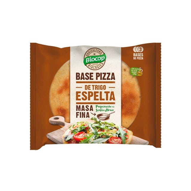 Bases de Pizza de Trigo Espelta Masa Fina 3ud Biocop