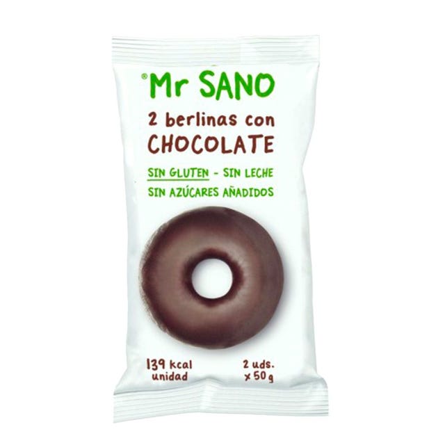 Berlina de chocolate sin gluten 2uds Mr. Sano
