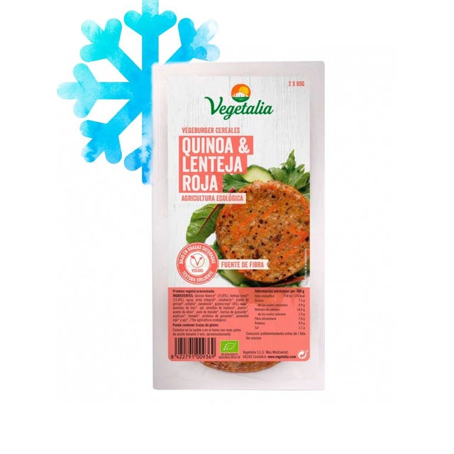 Vegeburger de Quinoa y Lenteja Roja 160g Vegetalia