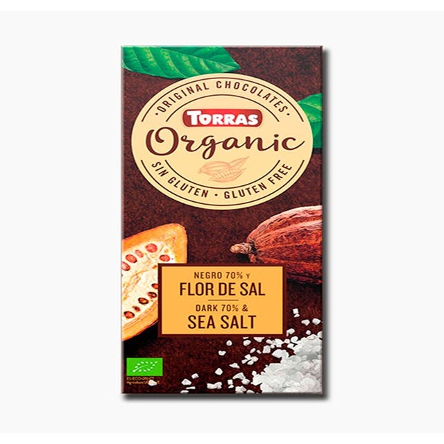 Chocolate Orgánico 70% Cacao Flor de Sal 100g Torras
