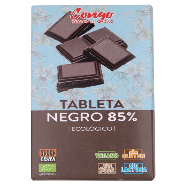 Chocolate Negro 85% Cacao 100g Bio Cesta