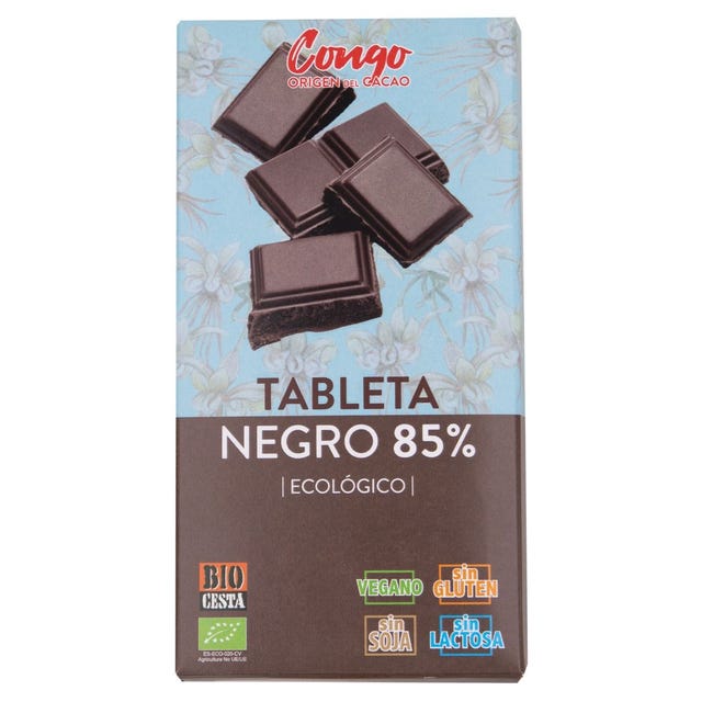 Chocolate Negro 85% Cacao 100g Bio Cesta