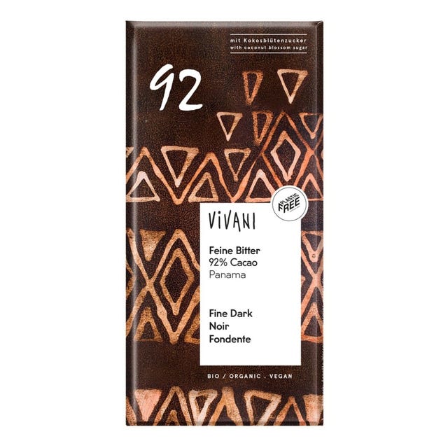 Chocolate Negro 92% Cacao 80g Vivani