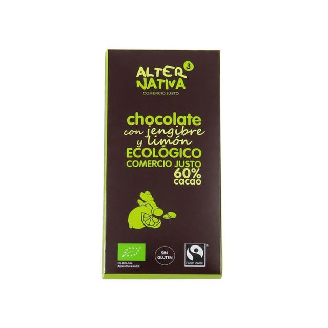 Chocolate jengibre y limón 60% cacao 80g Alternativa3