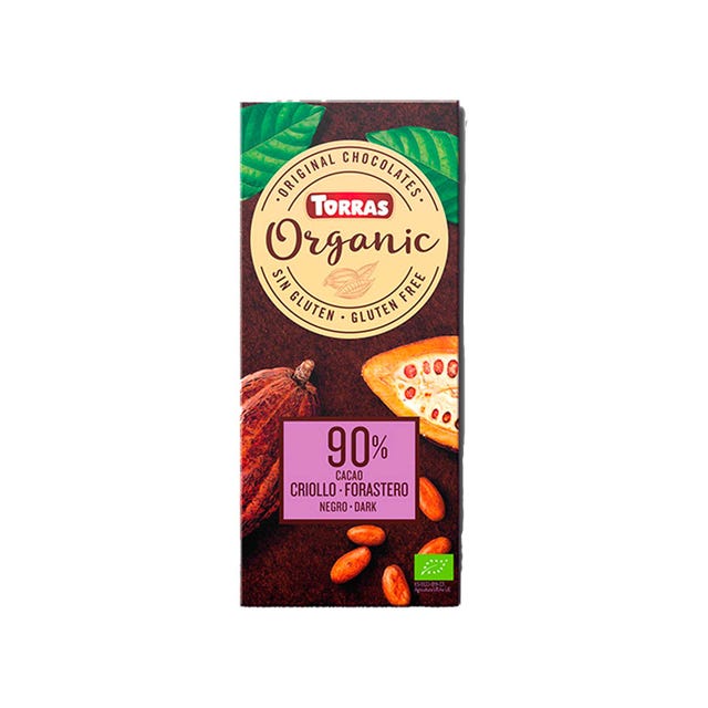 Chocolate Negro 90% Cacao Criollo 100g Torras