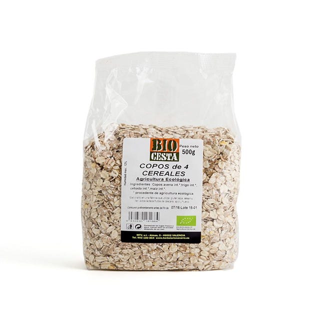 Copos con 4 Cereales Bio 500g Bio Cesta