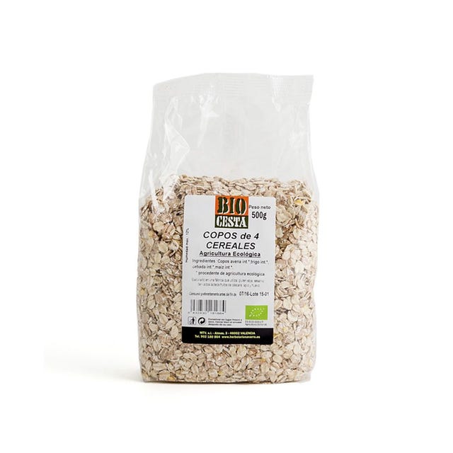Copos con 4 Cereales Bio 500g Bio Cesta