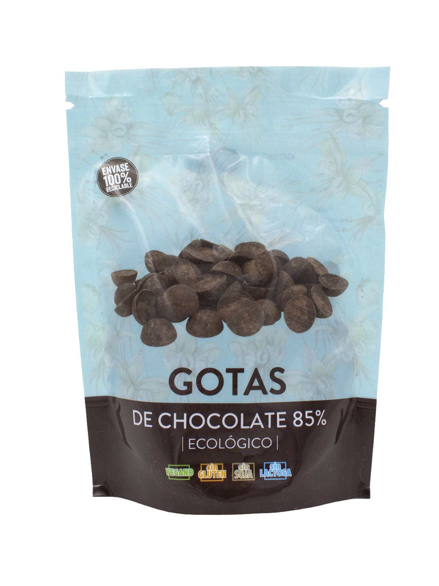 Gotas de Chocolate 85% 200g Organic Sac