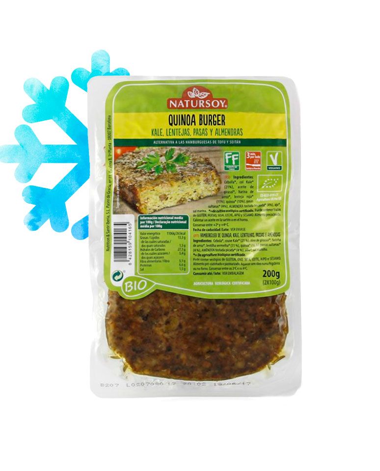 Burguer de Kale, Lentejas, Pasas y Almendras 200g Natursoy