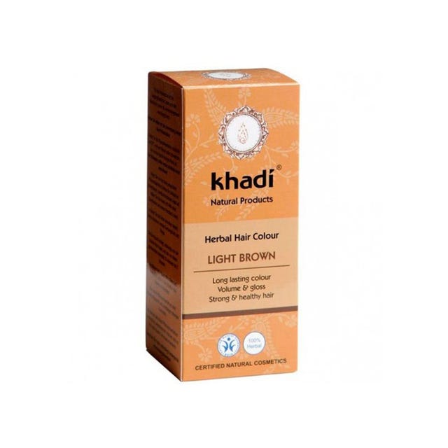 Tinte capilar herbal color castaño claro 100g Khadi