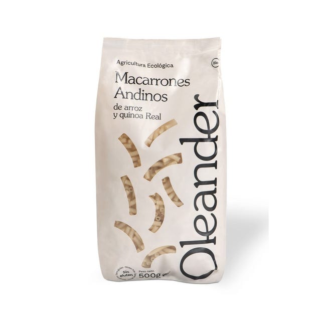 Macarrones Andinos de Arroz y Quinoa Real Sin Gluten 500g Oleander