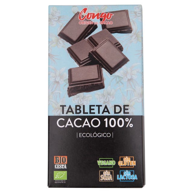 Chocolate Negro 100% Cacao 100g Bio Cesta