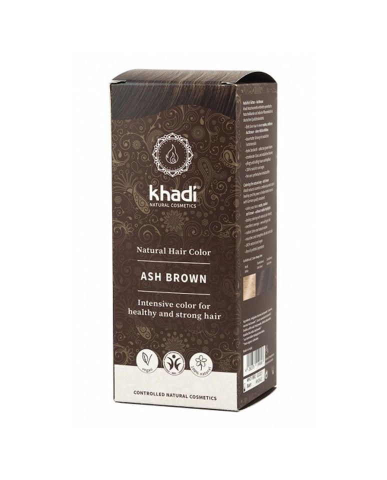 Tinte capilar herbal color castaño ceniza 100g Khadi