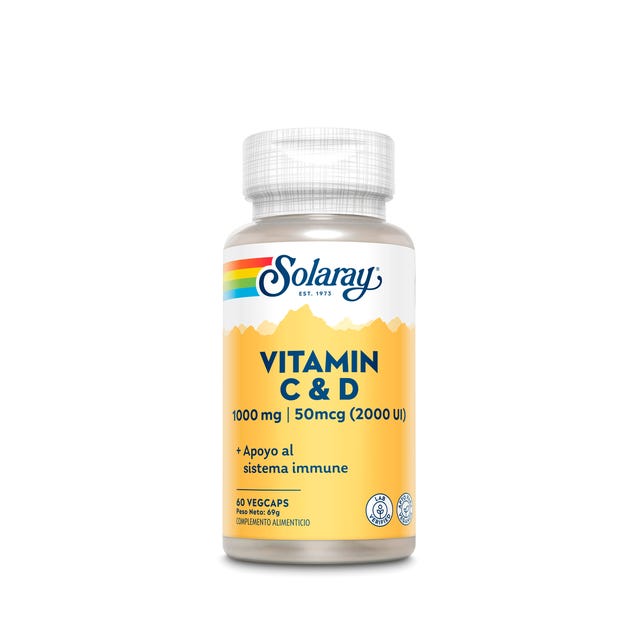 Vitamina C (1000mg) + D (2000ui) 200g Solaray