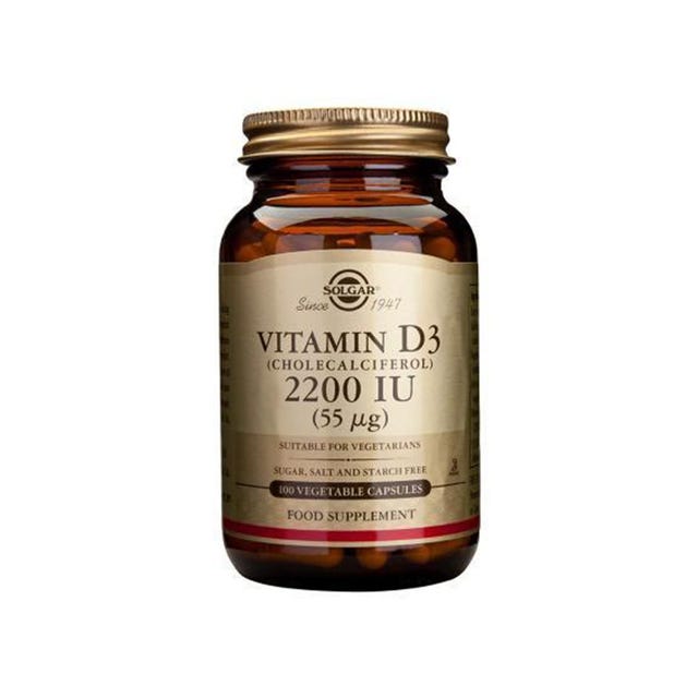 Vitamina D3 (Colecalciferol) 2200 UI (55 μg) 50uds Solgar