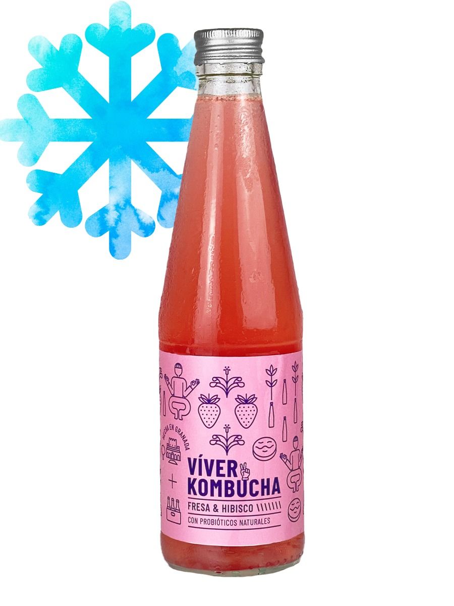 Kombucha "Exotica" con Fresa e Hibisco 330ml Víver Kombucha