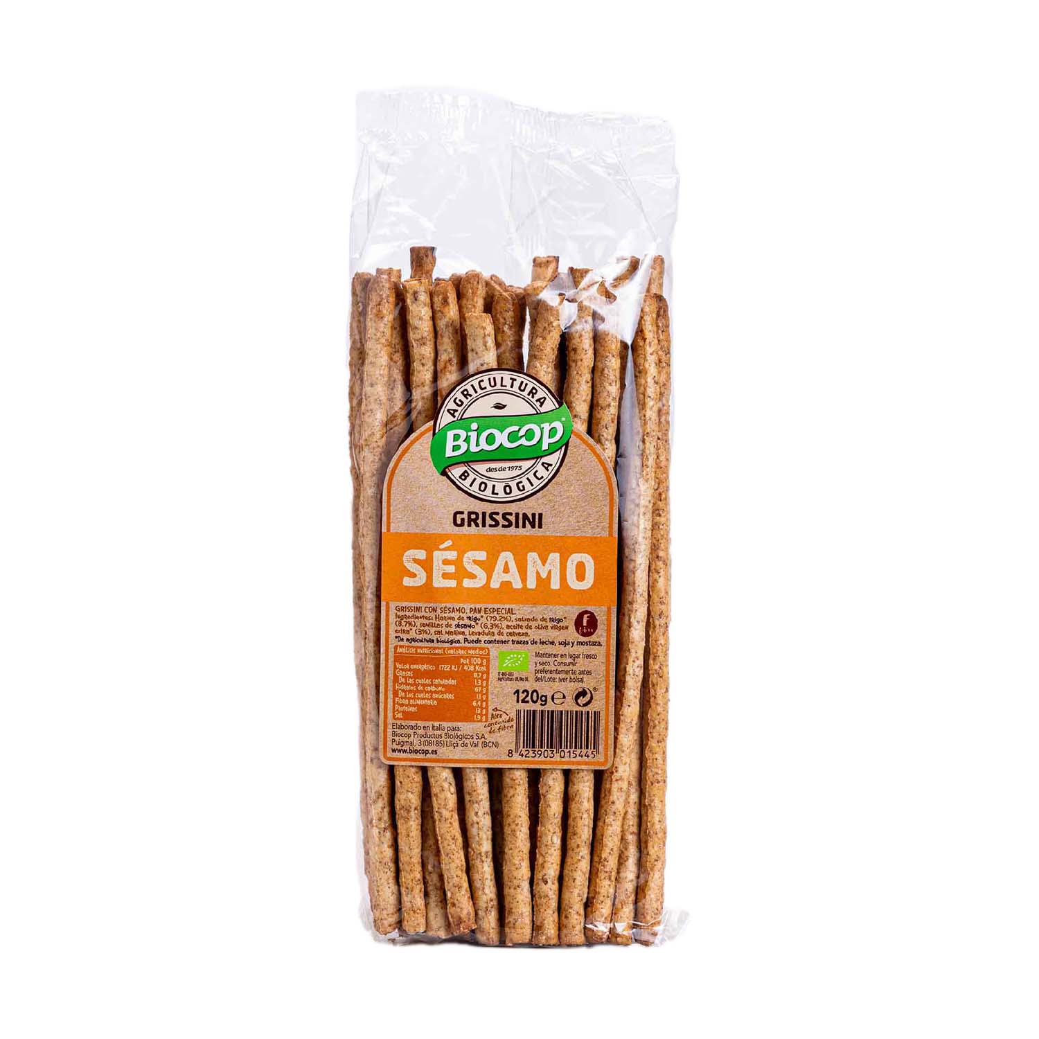 Palitos Grissini con sésamo 120g Biocop