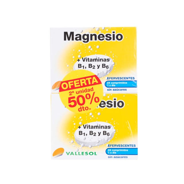 Magnesio Efervescente con Vitaminas Pack Descuento 48comprimidos Vallesol