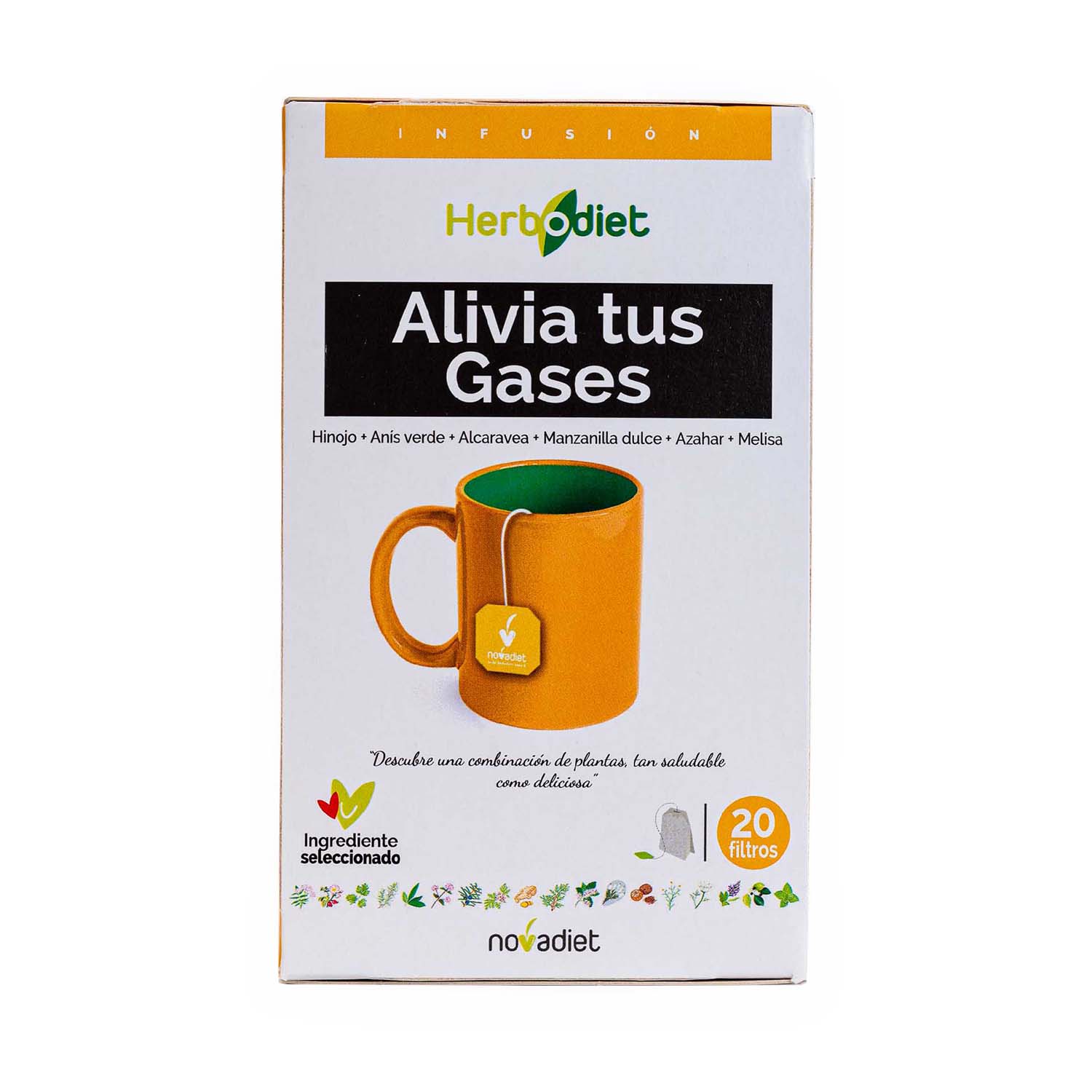 Infusión herbodiet alivia tus gases 20 filtros Novadiet