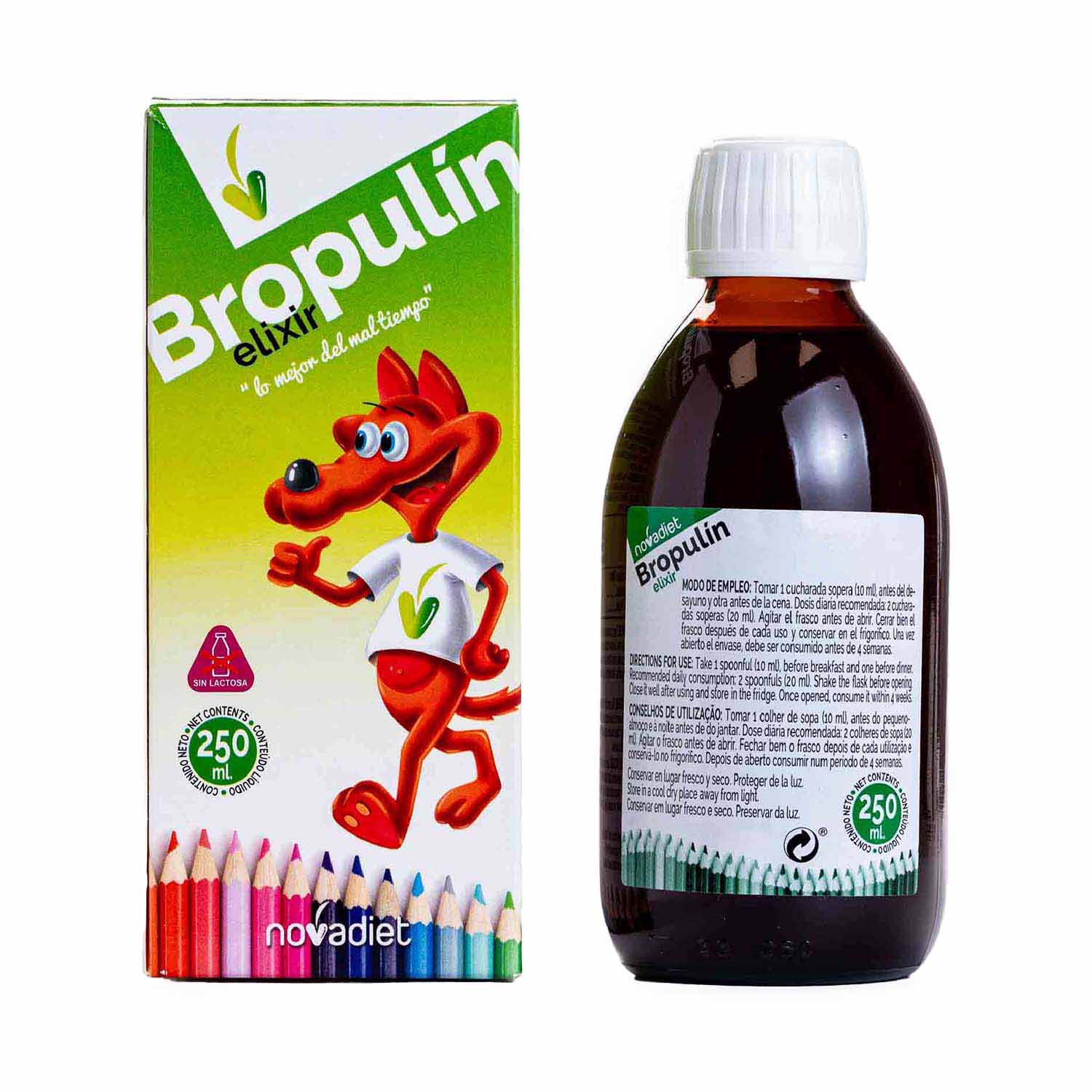 Jarabe infantil Bropulin 250ml Novadiet