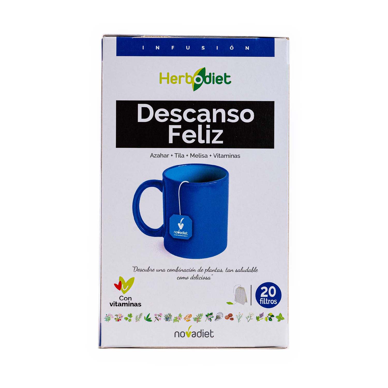 Infusión herbodiet descanso feliz 20 filtros Novadiet